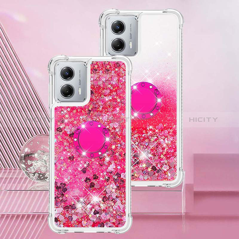 Custodia Silicone Cover Morbida Bling-Bling con Anello Supporto YB1 per Motorola Moto G 5G (2023)