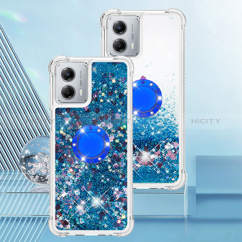 Custodia Silicone Cover Morbida Bling-Bling con Anello Supporto YB1 per Motorola Moto G 5G (2023)