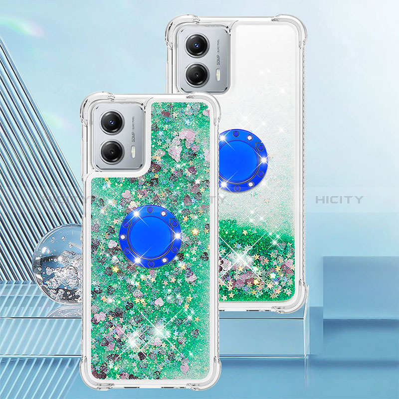 Custodia Silicone Cover Morbida Bling-Bling con Anello Supporto YB1 per Motorola Moto G 5G (2023)