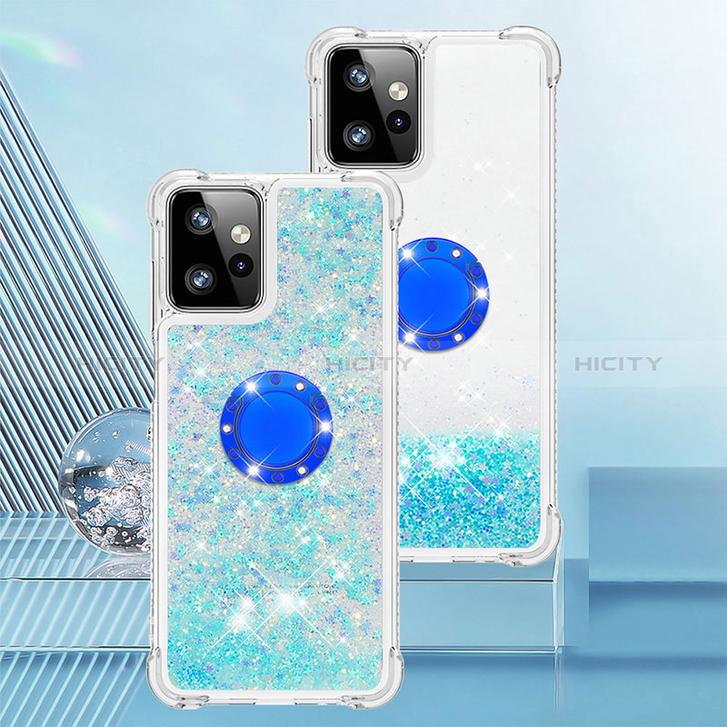 Custodia Silicone Cover Morbida Bling-Bling con Anello Supporto YB1 per Motorola Moto G Power 5G (2023)