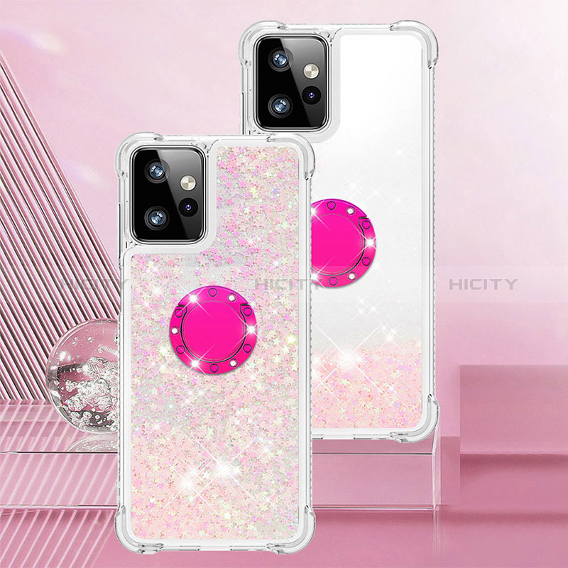 Custodia Silicone Cover Morbida Bling-Bling con Anello Supporto YB1 per Motorola Moto G Power 5G (2023)