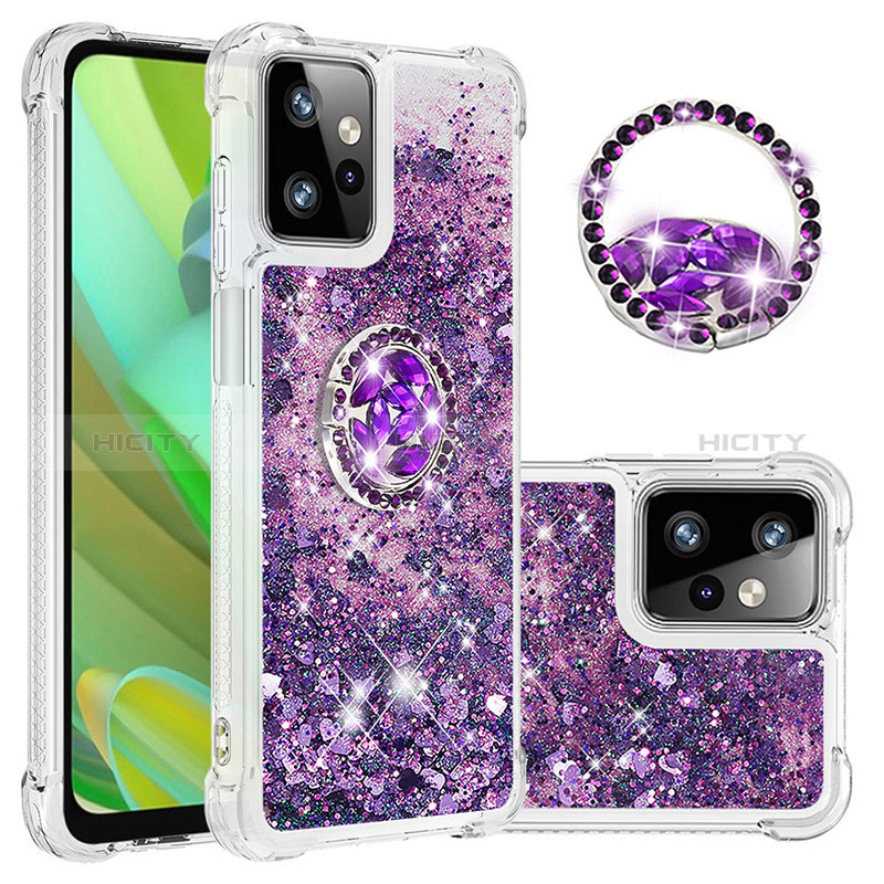 Custodia Silicone Cover Morbida Bling-Bling con Anello Supporto YB1 per Motorola Moto G Power 5G (2023)