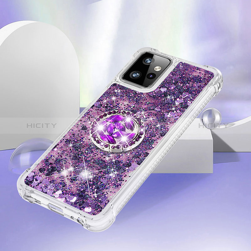 Custodia Silicone Cover Morbida Bling-Bling con Anello Supporto YB1 per Motorola Moto G Power 5G (2023)