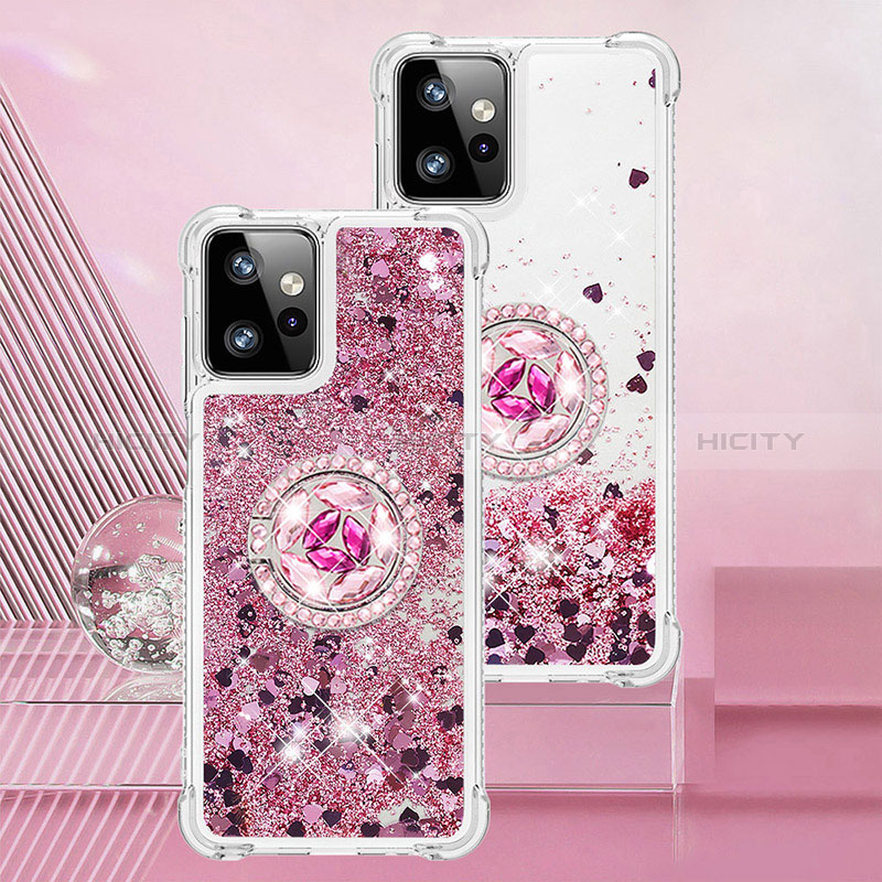 Custodia Silicone Cover Morbida Bling-Bling con Anello Supporto YB1 per Motorola Moto G Power 5G (2023)