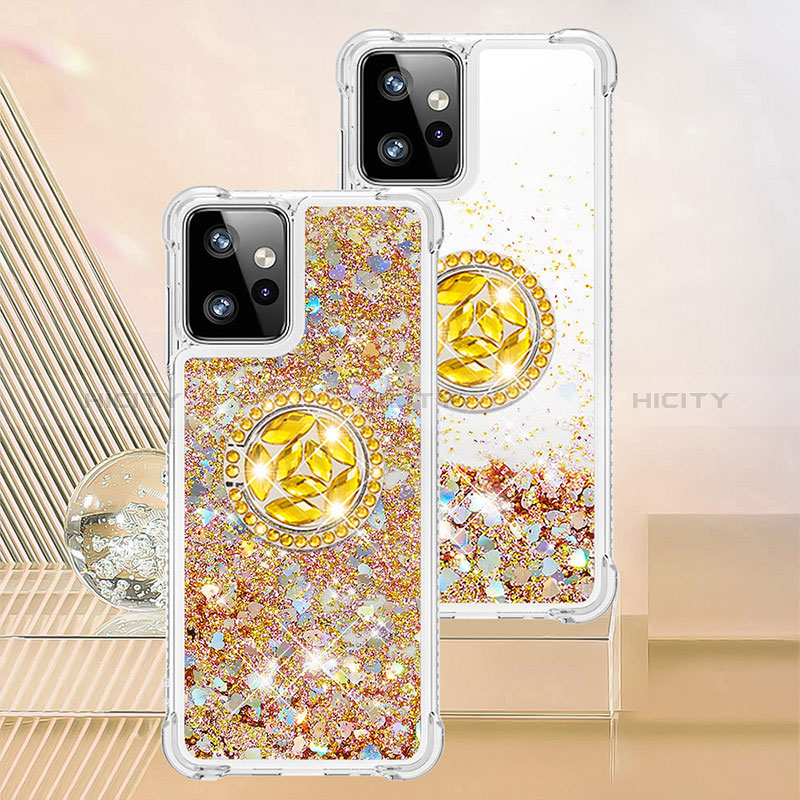 Custodia Silicone Cover Morbida Bling-Bling con Anello Supporto YB1 per Motorola Moto G Power 5G (2023)