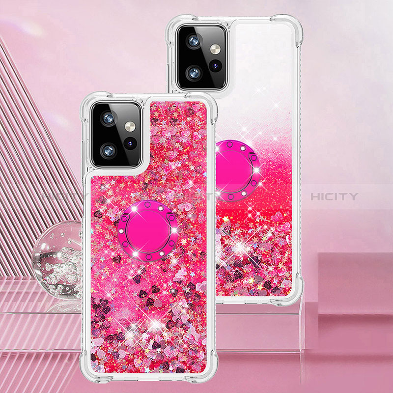 Custodia Silicone Cover Morbida Bling-Bling con Anello Supporto YB1 per Motorola Moto G Power 5G (2023)