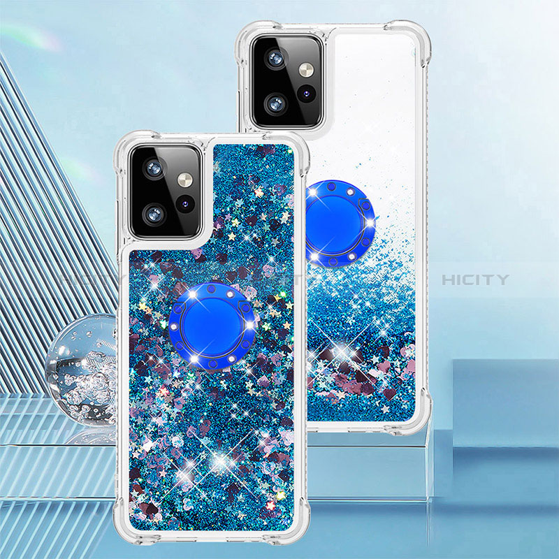 Custodia Silicone Cover Morbida Bling-Bling con Anello Supporto YB1 per Motorola Moto G Power 5G (2023)