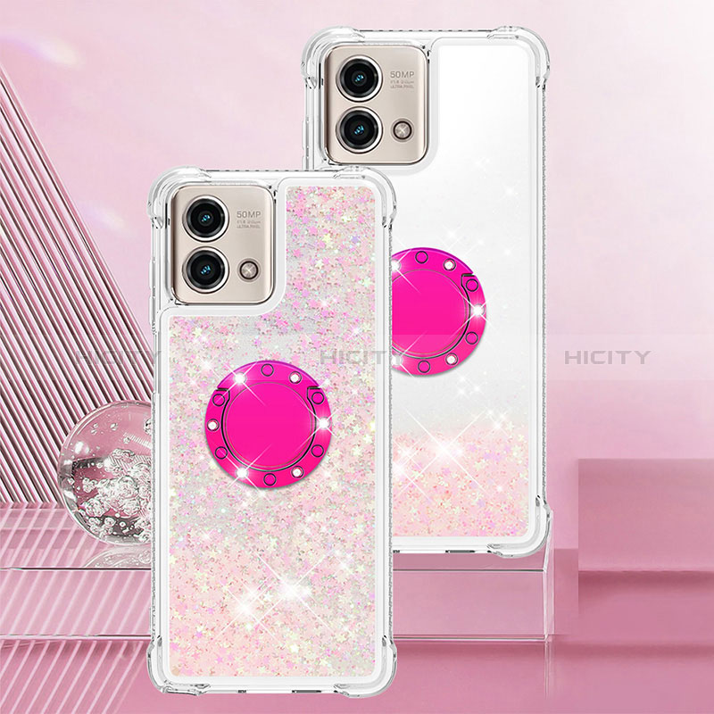 Custodia Silicone Cover Morbida Bling-Bling con Anello Supporto YB1 per Motorola Moto G Stylus (2023) 4G