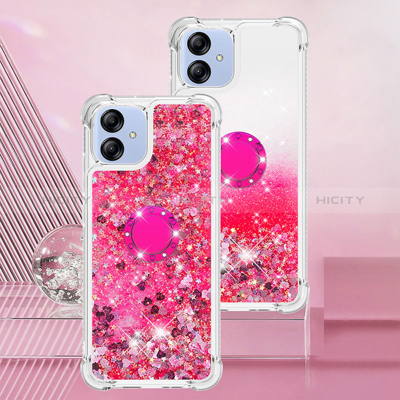 Custodia Silicone Cover Morbida Bling-Bling con Anello Supporto YB1 per Samsung Galaxy A04 4G