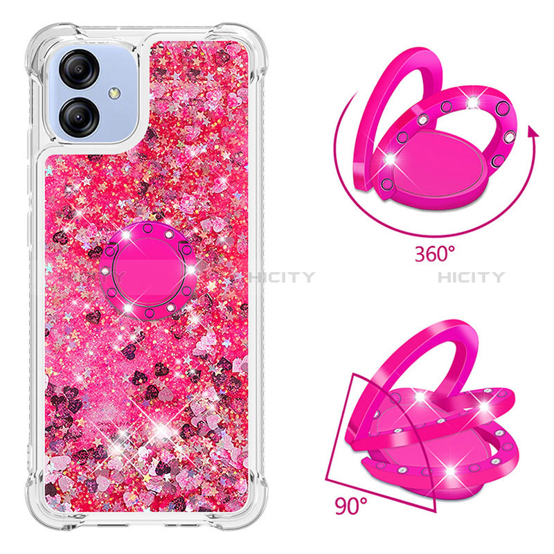 Custodia Silicone Cover Morbida Bling-Bling con Anello Supporto YB1 per Samsung Galaxy A04E