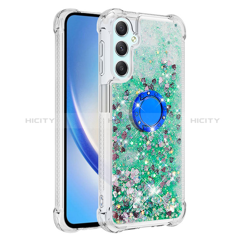 Custodia Silicone Cover Morbida Bling-Bling con Anello Supporto YB1 per Samsung Galaxy A24 4G