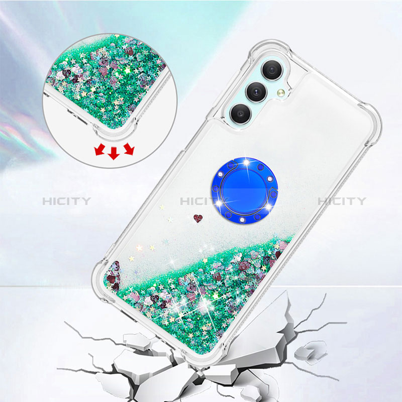 Custodia Silicone Cover Morbida Bling-Bling con Anello Supporto YB1 per Samsung Galaxy A24 4G