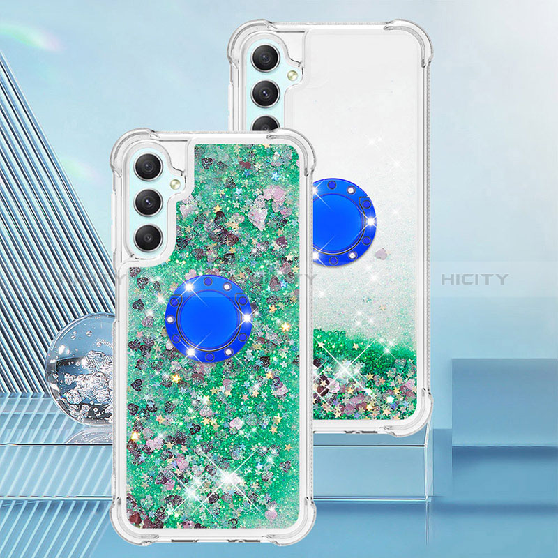 Custodia Silicone Cover Morbida Bling-Bling con Anello Supporto YB1 per Samsung Galaxy A24 4G