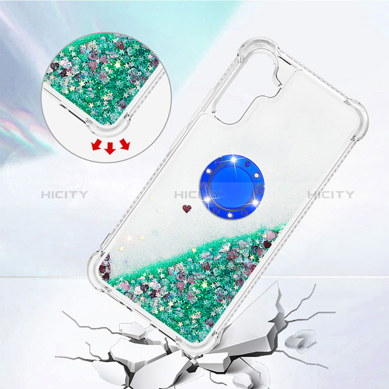 Custodia Silicone Cover Morbida Bling-Bling con Anello Supporto YB1 per Samsung Galaxy A34 5G