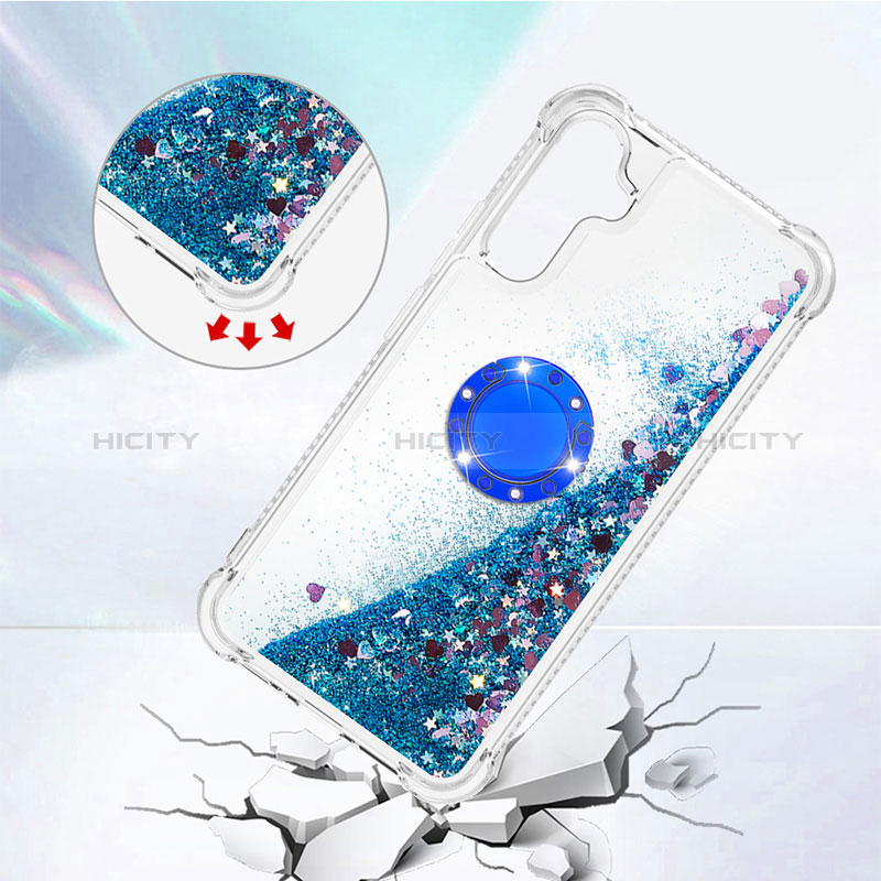 Custodia Silicone Cover Morbida Bling-Bling con Anello Supporto YB1 per Samsung Galaxy A34 5G