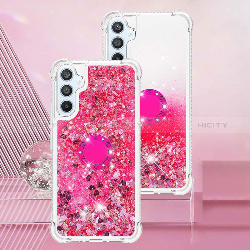 Custodia Silicone Cover Morbida Bling-Bling con Anello Supporto YB1 per Samsung Galaxy Quantum4 5G