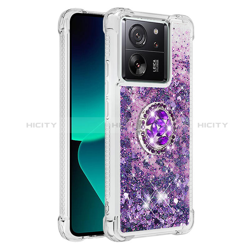 Custodia Silicone Cover Morbida Bling-Bling con Anello Supporto YB1 per Xiaomi Mi 13T 5G