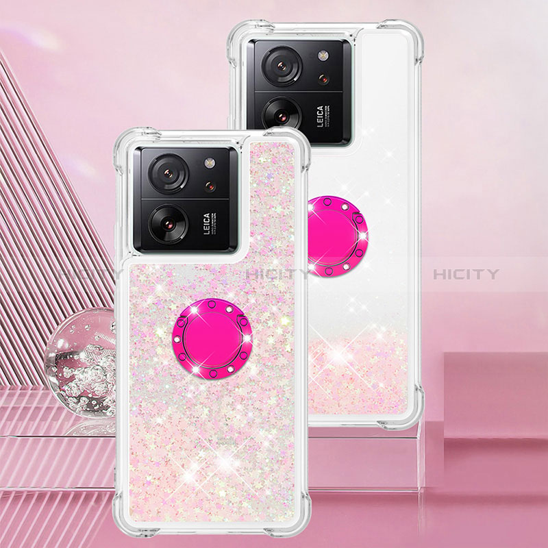 Custodia Silicone Cover Morbida Bling-Bling con Anello Supporto YB1 per Xiaomi Mi 13T Pro 5G