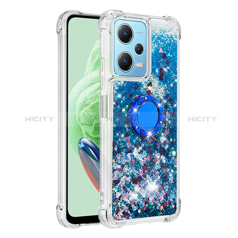 Custodia Silicone Cover Morbida Bling-Bling con Anello Supporto YB1 per Xiaomi Poco X5 5G