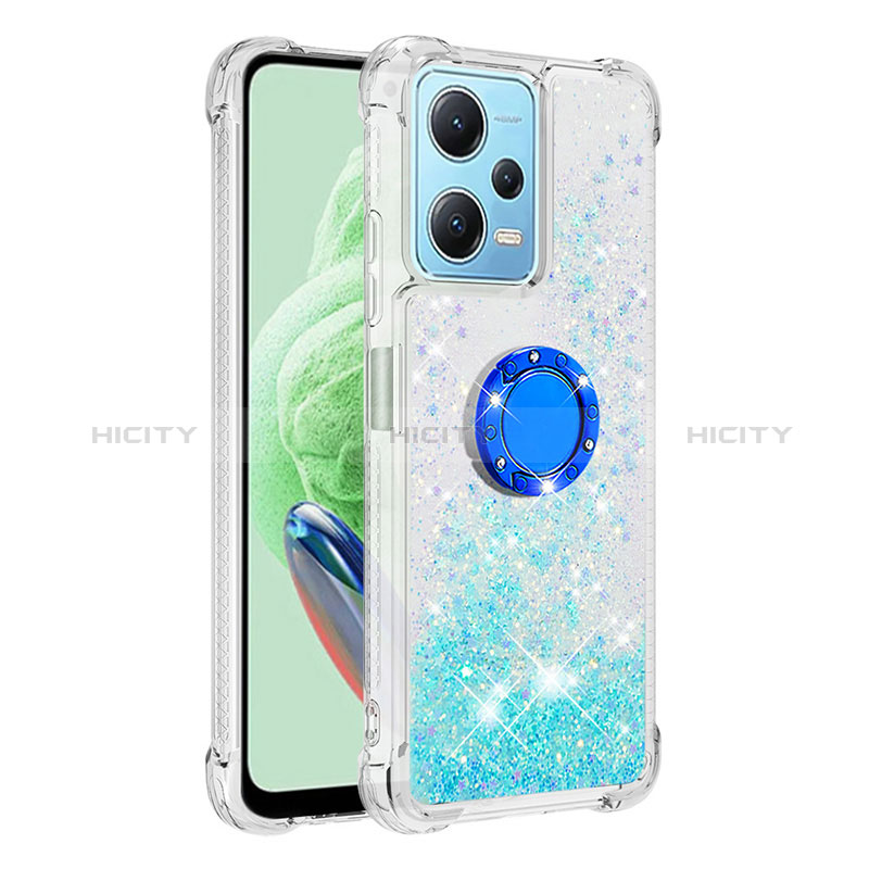 Custodia Silicone Cover Morbida Bling-Bling con Anello Supporto YB1 per Xiaomi Poco X5 5G