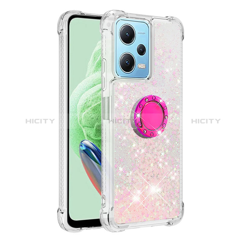 Custodia Silicone Cover Morbida Bling-Bling con Anello Supporto YB1 per Xiaomi Poco X5 5G