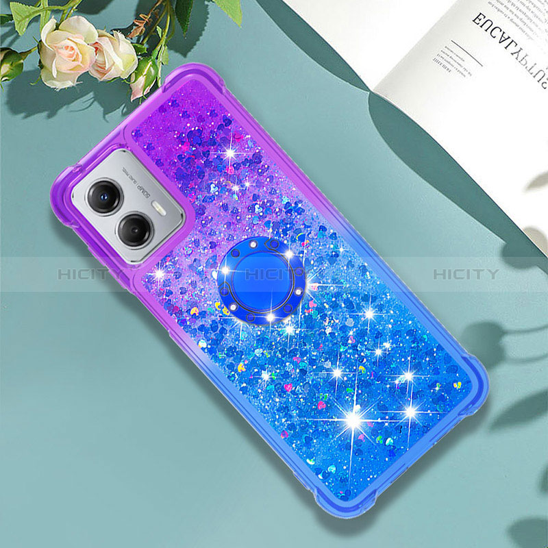 Custodia Silicone Cover Morbida Bling-Bling con Anello Supporto YB2 per Motorola Moto G 5G (2023)