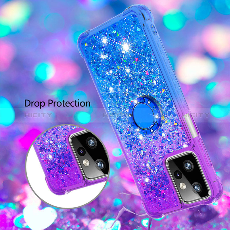 Custodia Silicone Cover Morbida Bling-Bling con Anello Supporto YB2 per Motorola Moto G Power 5G (2023)