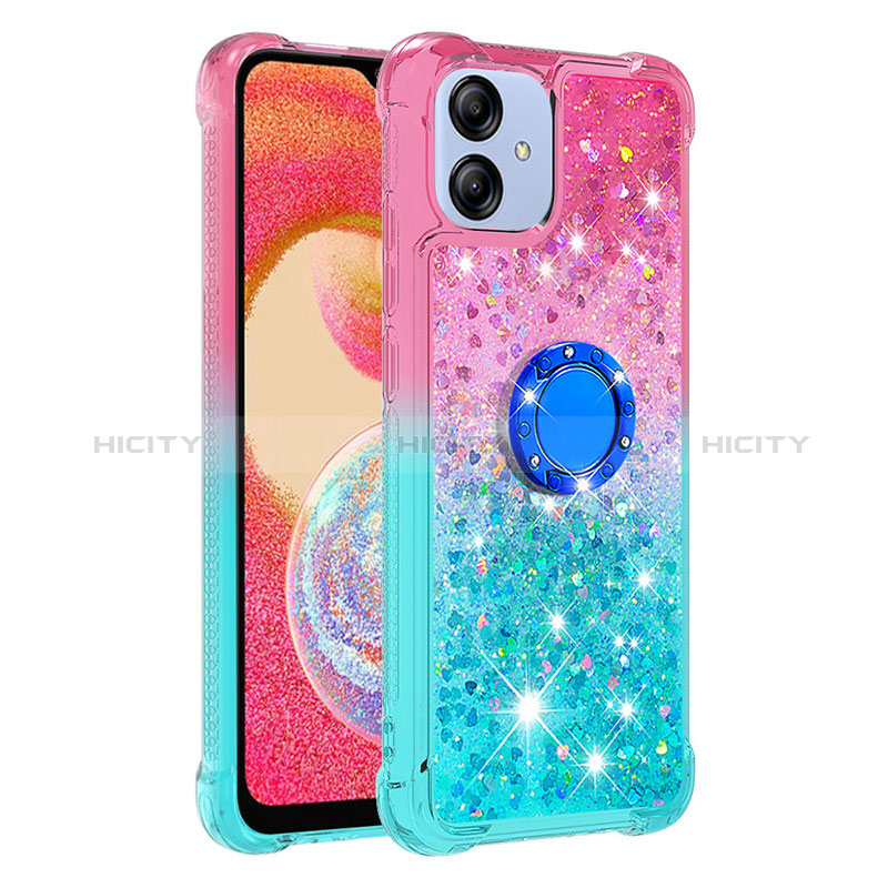 Custodia Silicone Cover Morbida Bling-Bling con Anello Supporto YB2 per Samsung Galaxy F04