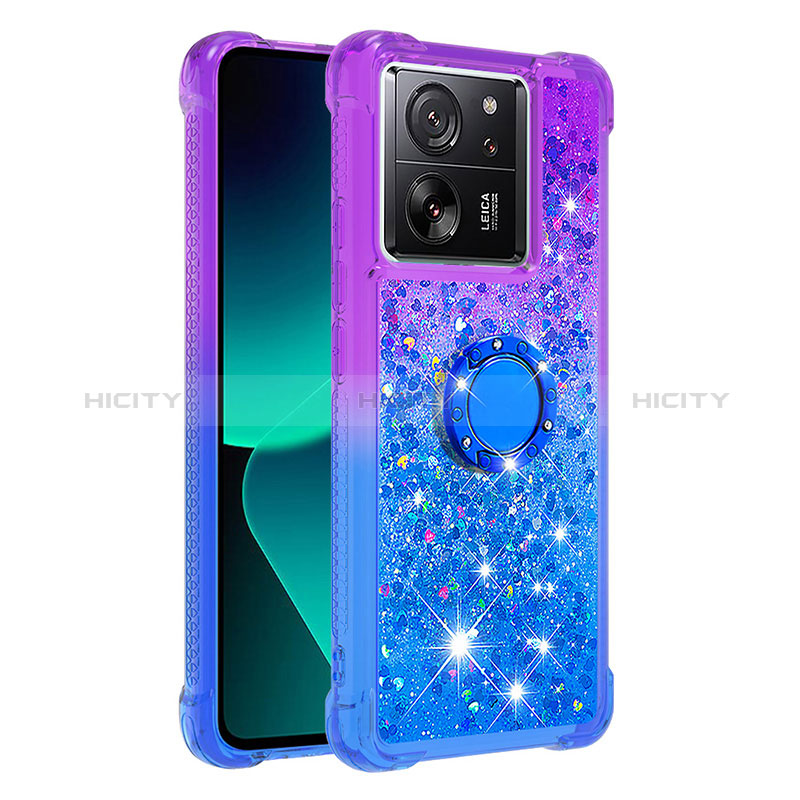 Custodia Silicone Cover Morbida Bling-Bling con Anello Supporto YB2 per Xiaomi Mi 13T Pro 5G