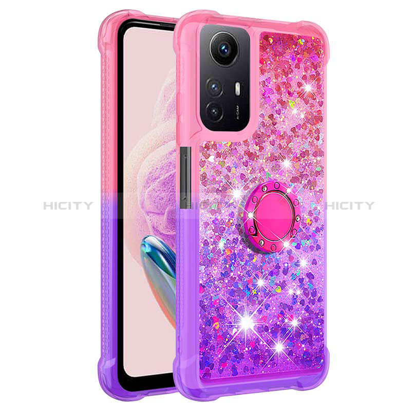 Custodia Silicone Cover Morbida Bling-Bling con Anello Supporto YB2 per Xiaomi Redmi Note 12S