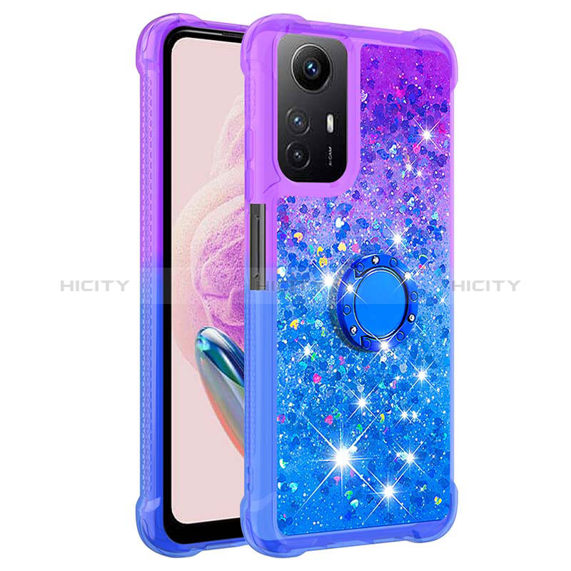 Custodia Silicone Cover Morbida Bling-Bling con Anello Supporto YB2 per Xiaomi Redmi Note 12S