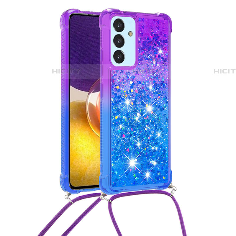 Custodia Silicone Cover Morbida Bling-Bling con Cinghia Cordino Mano S01 per Samsung Galaxy A05s