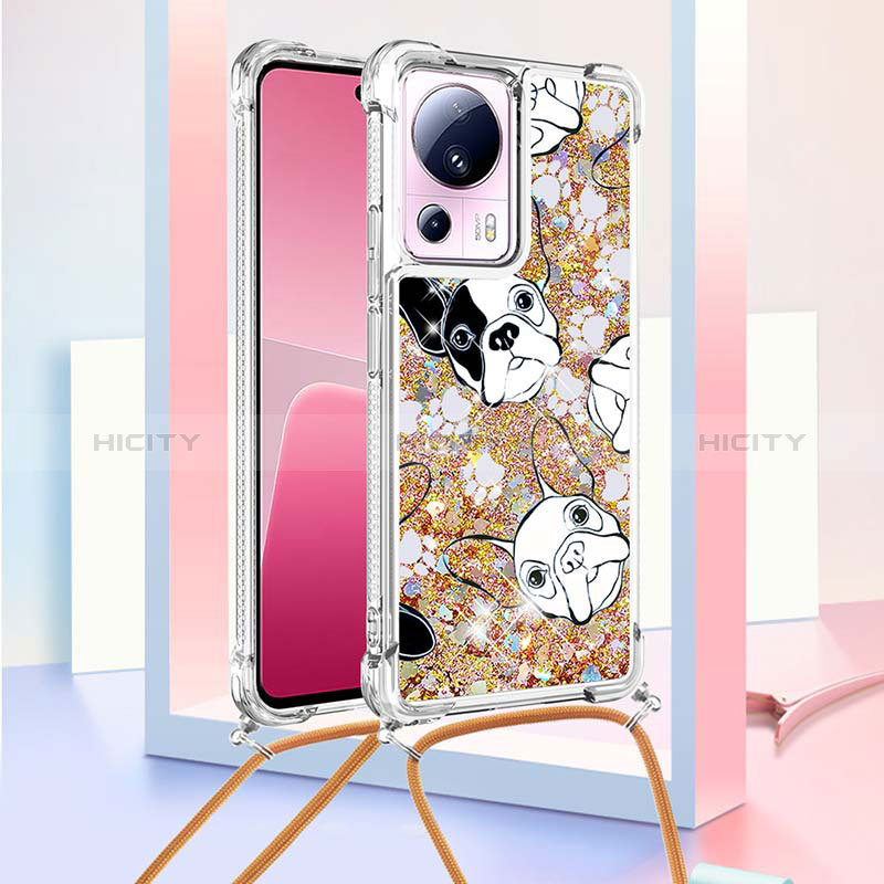 Custodia Silicone Cover Morbida Bling-Bling con Cinghia Cordino Mano S02 per Xiaomi Civi 2 5G