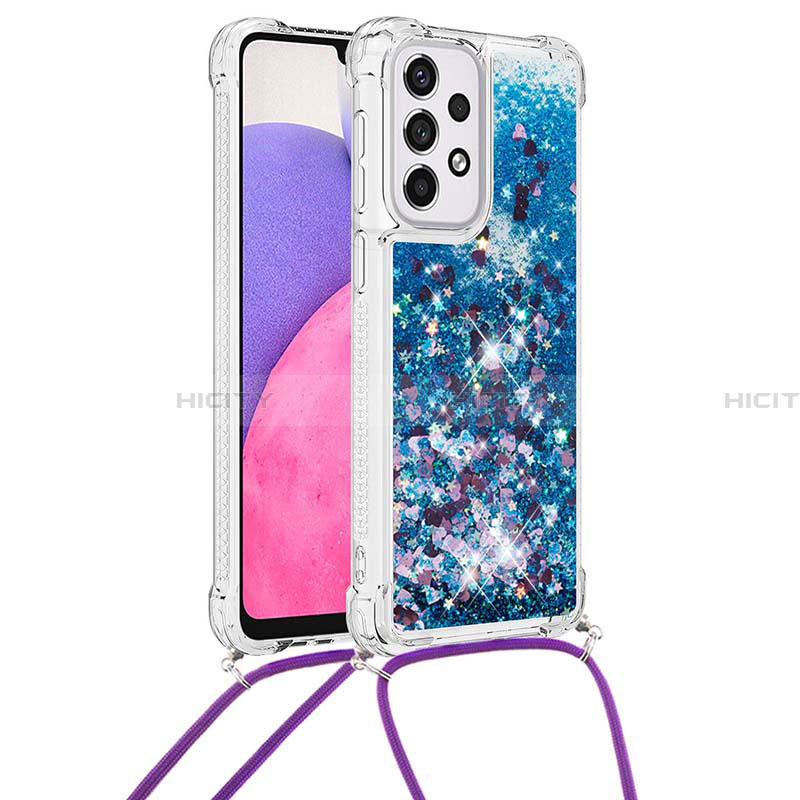 Custodia Silicone Cover Morbida Bling-Bling con Cinghia Cordino Mano S03 per Samsung Galaxy A33 5G