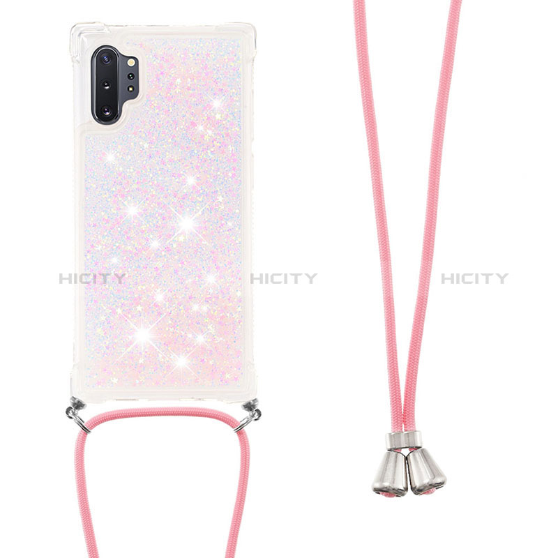 Custodia Silicone Cover Morbida Bling-Bling con Cinghia Cordino Mano S03 per Samsung Galaxy Note 10 Plus 5G