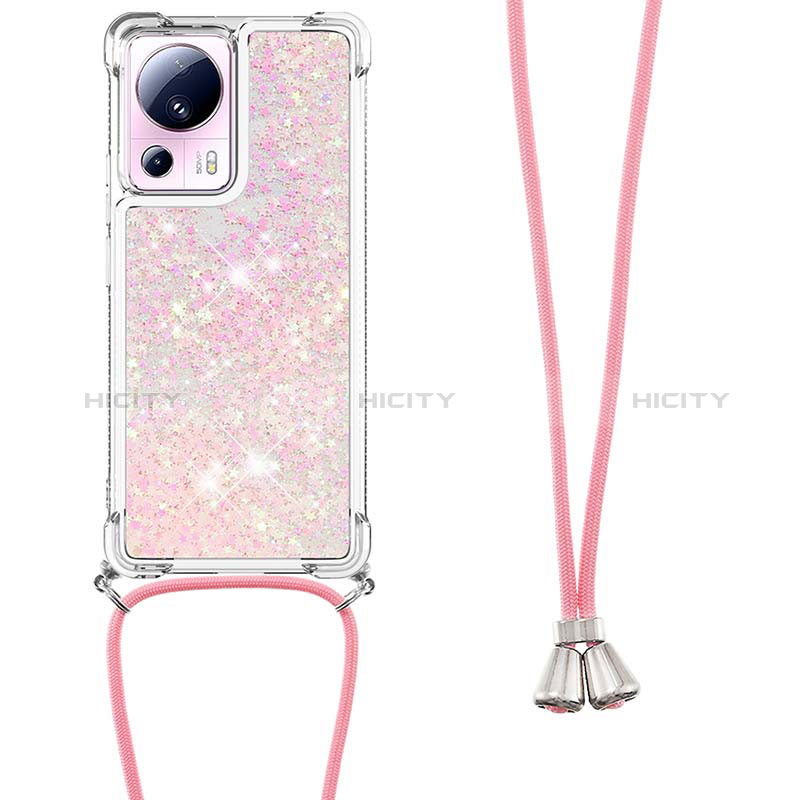 Custodia Silicone Cover Morbida Bling-Bling con Cinghia Cordino Mano S03 per Xiaomi Civi 2 5G