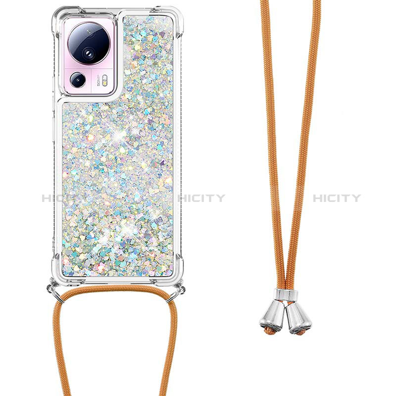 Custodia Silicone Cover Morbida Bling-Bling con Cinghia Cordino Mano S03 per Xiaomi Mi 12 Lite NE 5G