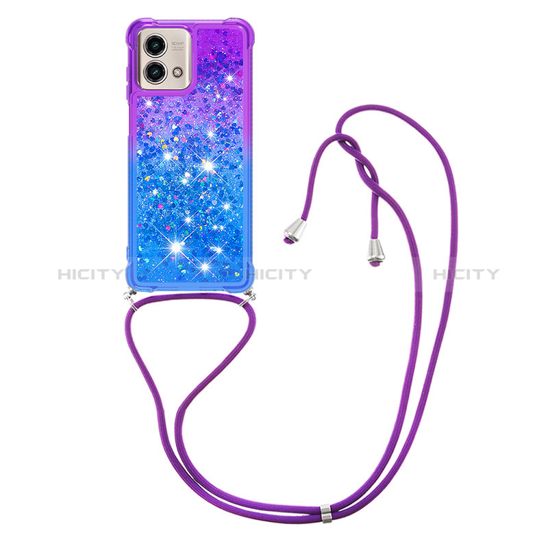 Custodia Silicone Cover Morbida Bling-Bling con Cinghia Cordino Mano YB1 per Motorola Moto G Stylus (2023) 4G