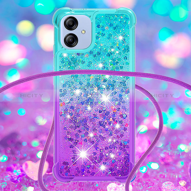 Custodia Silicone Cover Morbida Bling-Bling con Cinghia Cordino Mano YB1 per Samsung Galaxy A04 4G