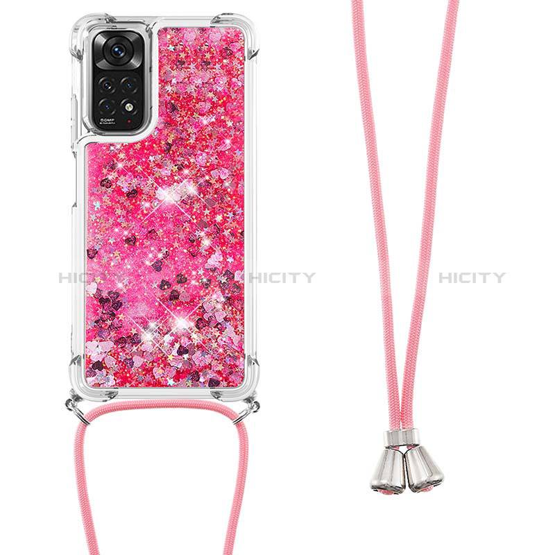 Custodia Silicone Cover Morbida Bling-Bling con Cinghia Cordino Mano YB1 per Xiaomi Redmi Note 11 4G (2022)