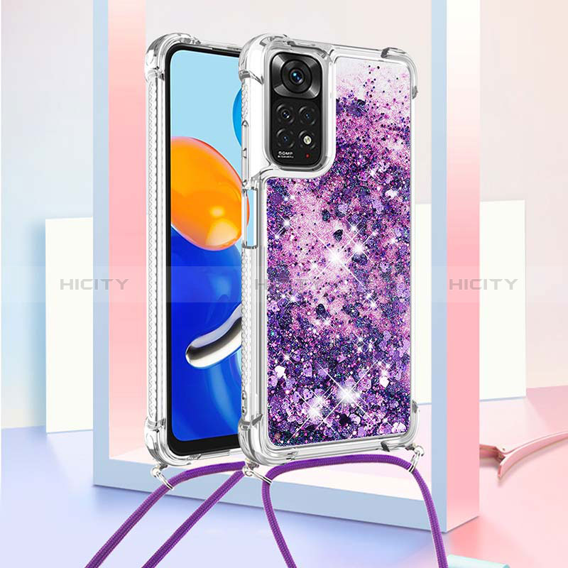 Custodia Silicone Cover Morbida Bling-Bling con Cinghia Cordino Mano YB1 per Xiaomi Redmi Note 11 4G (2022)