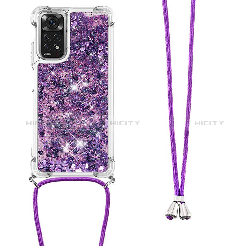 Custodia Silicone Cover Morbida Bling-Bling con Cinghia Cordino Mano YB1 per Xiaomi Redmi Note 11S 4G