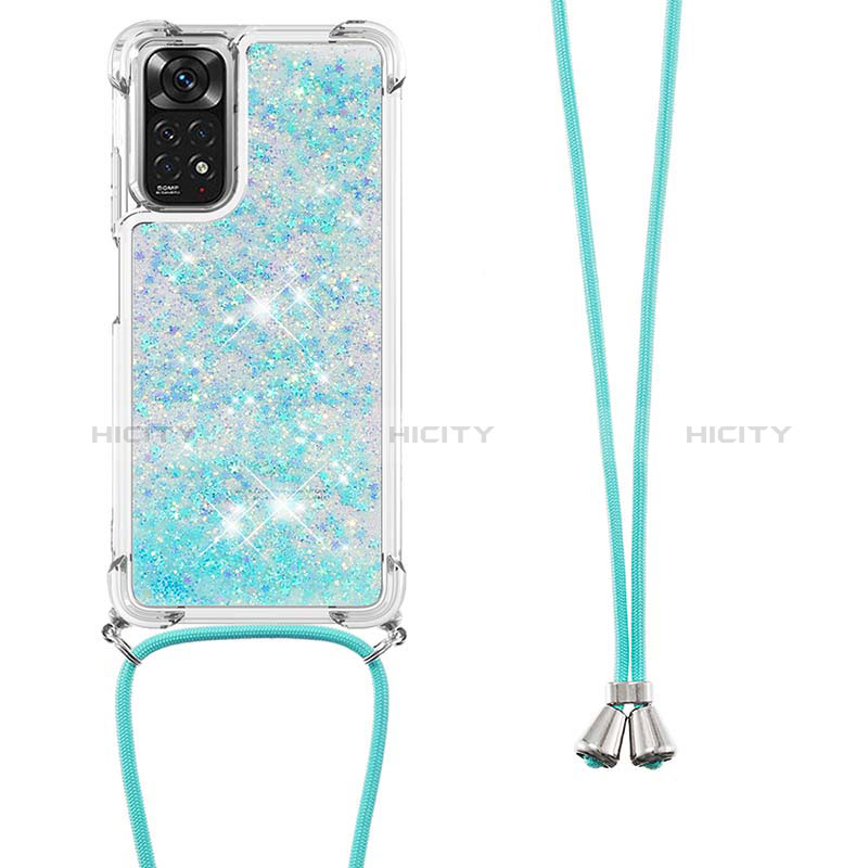 Custodia Silicone Cover Morbida Bling-Bling con Cinghia Cordino Mano YB1 per Xiaomi Redmi Note 11S 4G