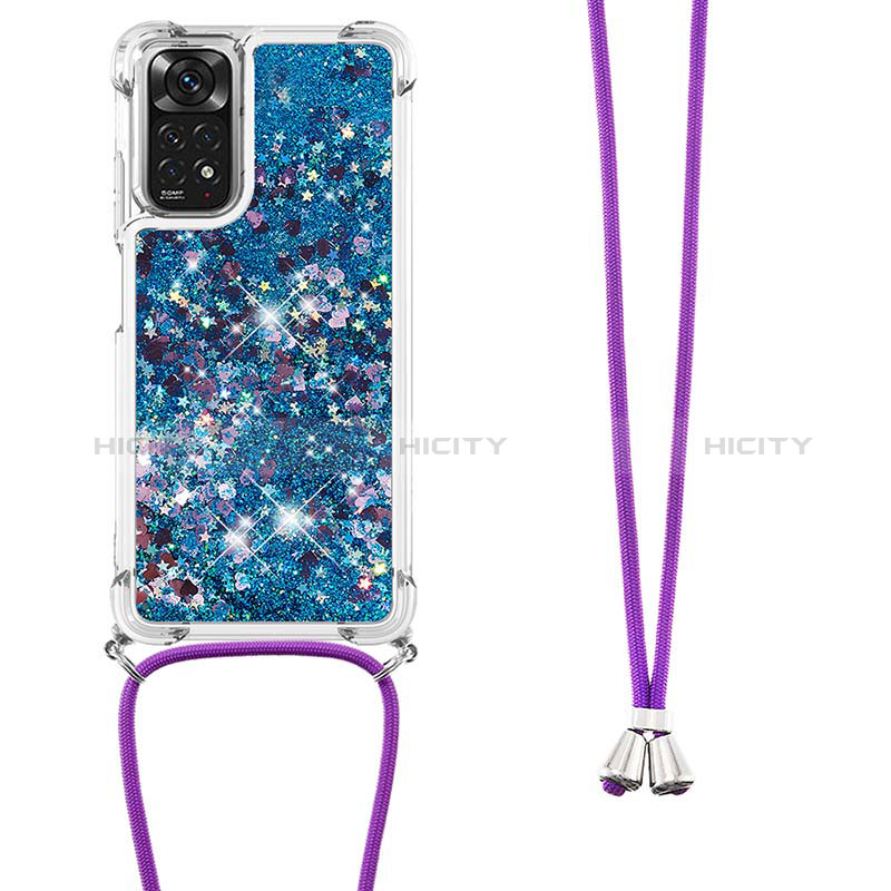 Custodia Silicone Cover Morbida Bling-Bling con Cinghia Cordino Mano YB1 per Xiaomi Redmi Note 11S 4G