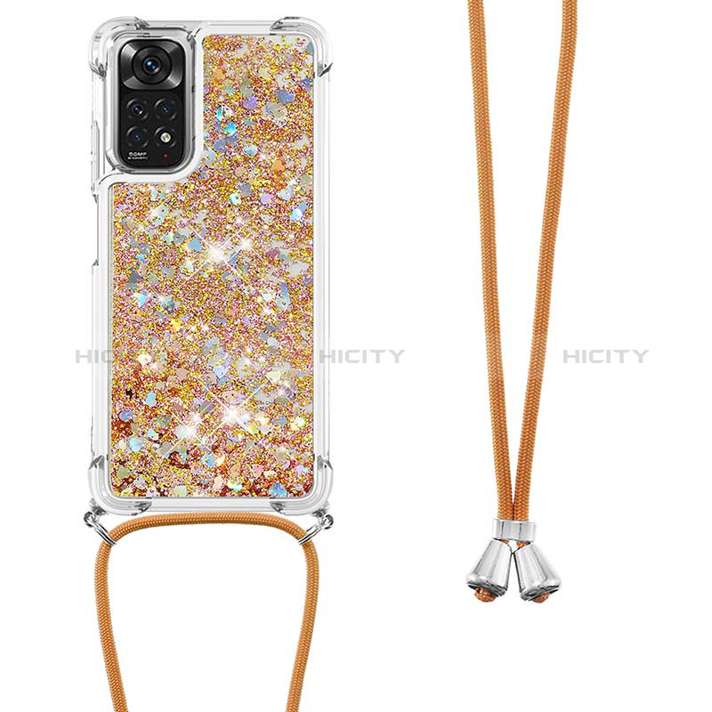 Custodia Silicone Cover Morbida Bling-Bling con Cinghia Cordino Mano YB1 per Xiaomi Redmi Note 11S 4G