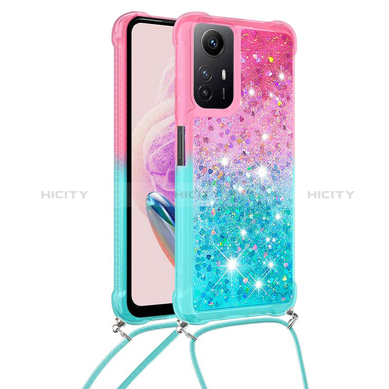 Custodia Silicone Cover Morbida Bling-Bling con Cinghia Cordino Mano YB1 per Xiaomi Redmi Note 12S