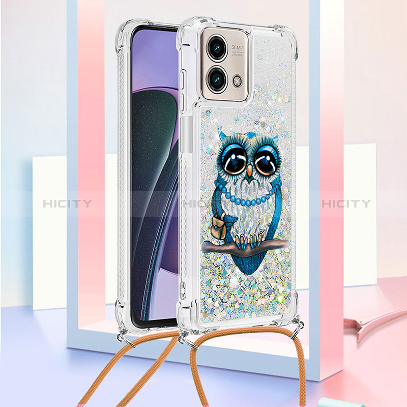 Custodia Silicone Cover Morbida Bling-Bling con Cinghia Cordino Mano YB2 per Motorola Moto G Stylus (2023) 5G Multicolore