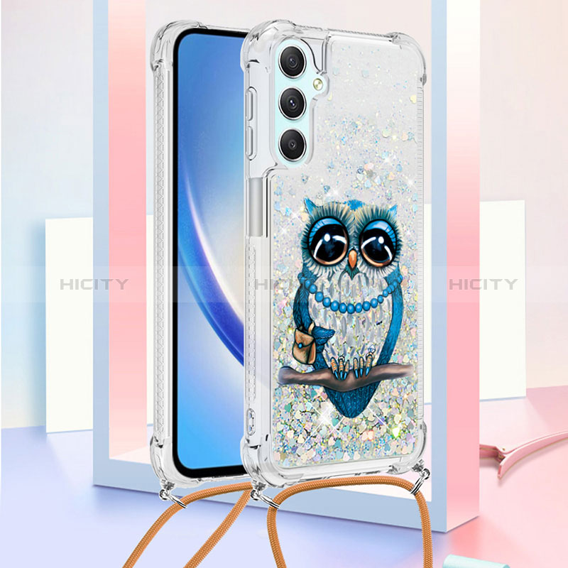 Custodia Silicone Cover Morbida Bling-Bling con Cinghia Cordino Mano YB2 per Samsung Galaxy A24 4G