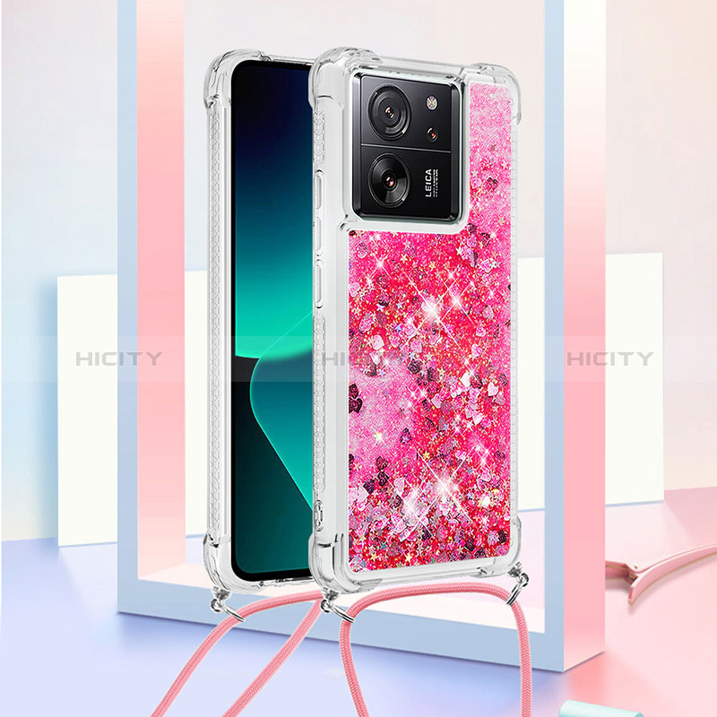 Custodia Silicone Cover Morbida Bling-Bling con Cinghia Cordino Mano YB2 per Xiaomi Mi 13T Pro 5G