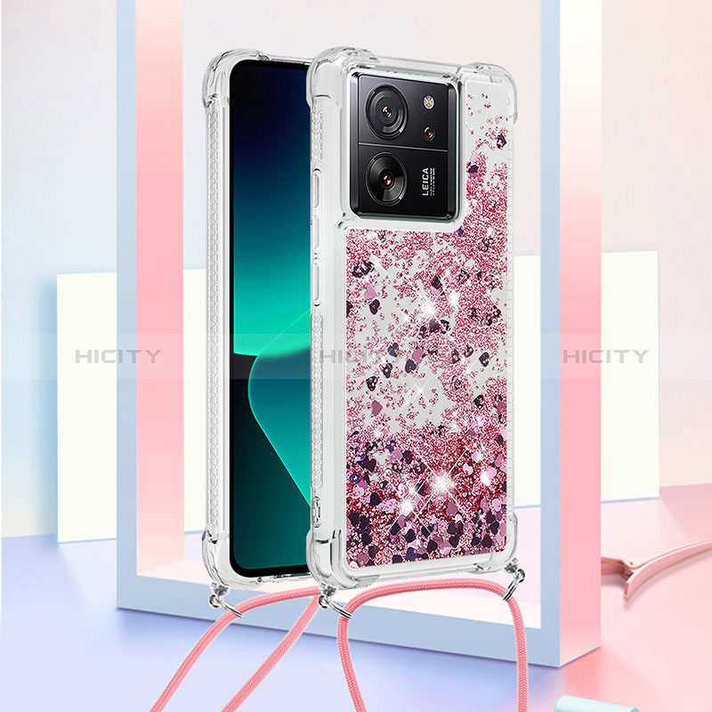 Custodia Silicone Cover Morbida Bling-Bling con Cinghia Cordino Mano YB2 per Xiaomi Redmi K60 Ultra 5G